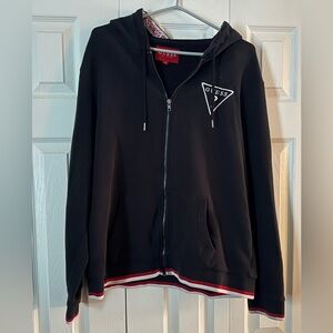 Guess Black Hoodie Jacket with Red Tag Size XL